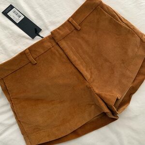 Lioness Burnt Orange Saddle Suede Micro Shorts NWT